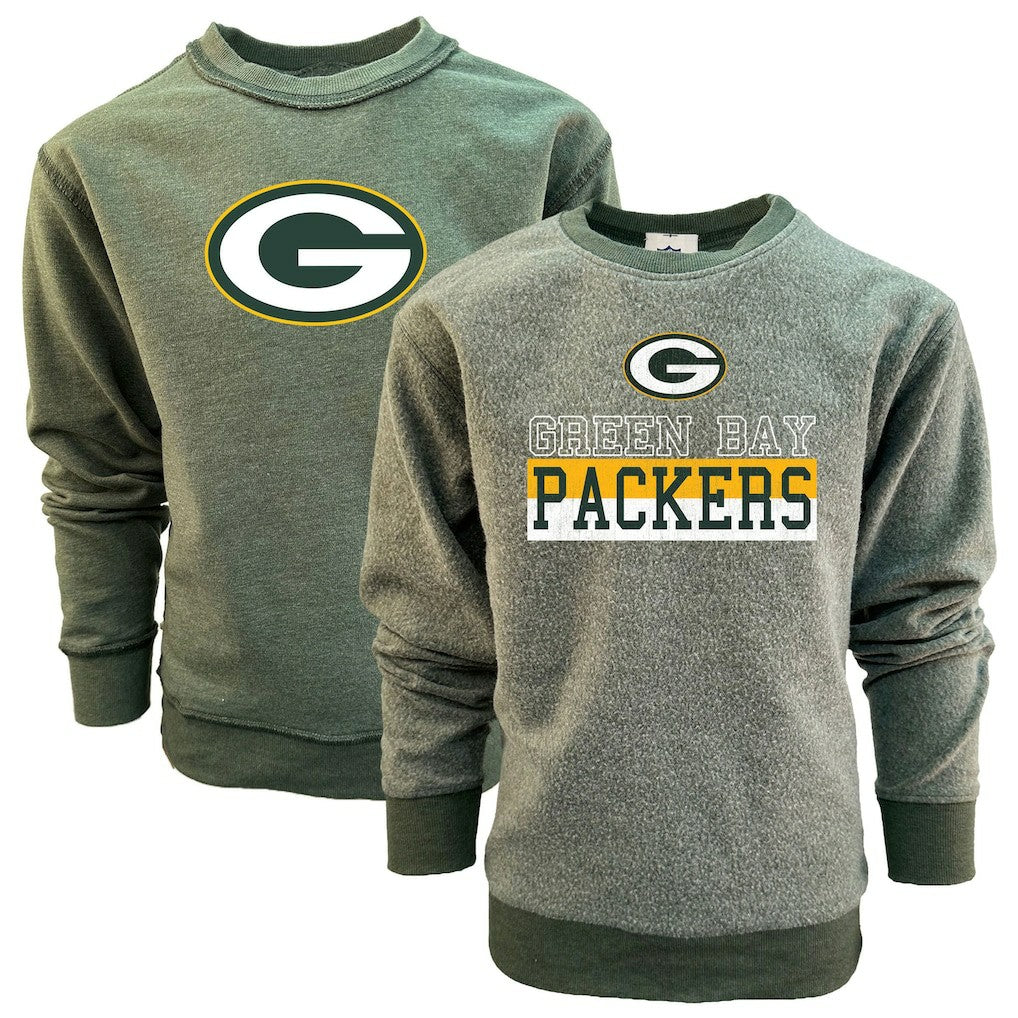 Green Bay Packers Wes & Willy Youth Reversible Fleece Pullover Sweatshirt | NFL Discount