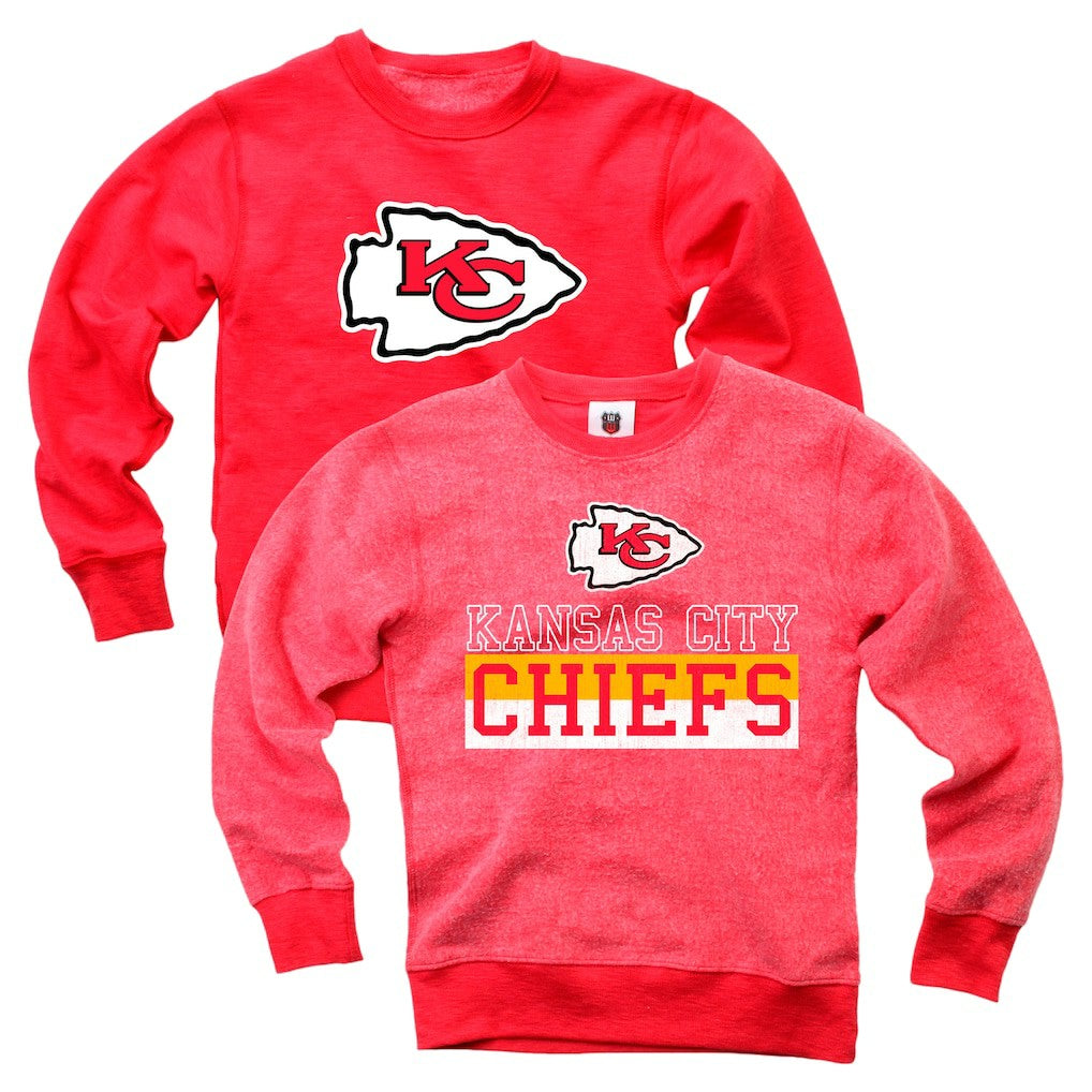 Kansas City Chiefs Wes & Willy Youth Reversible Fleece Pullover Sweatshirt | NFL Sale