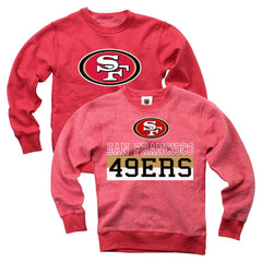 San Francisco 49ers Wes & Willy Youth Reversible Fleece Pullover Sweatshirt | NFL Hot