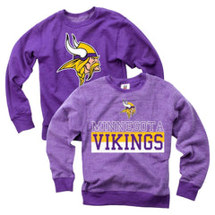 Minnesota Vikings Wes & Willy Youth Reversible Fleece Pullover Sweatshirt | NFL Online