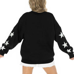 Jacksonville Jaguars Gameday Couture Women's Rhinestone Star Sleeve Settle the Score Oversized Pullover Sweatshirt | NFL US