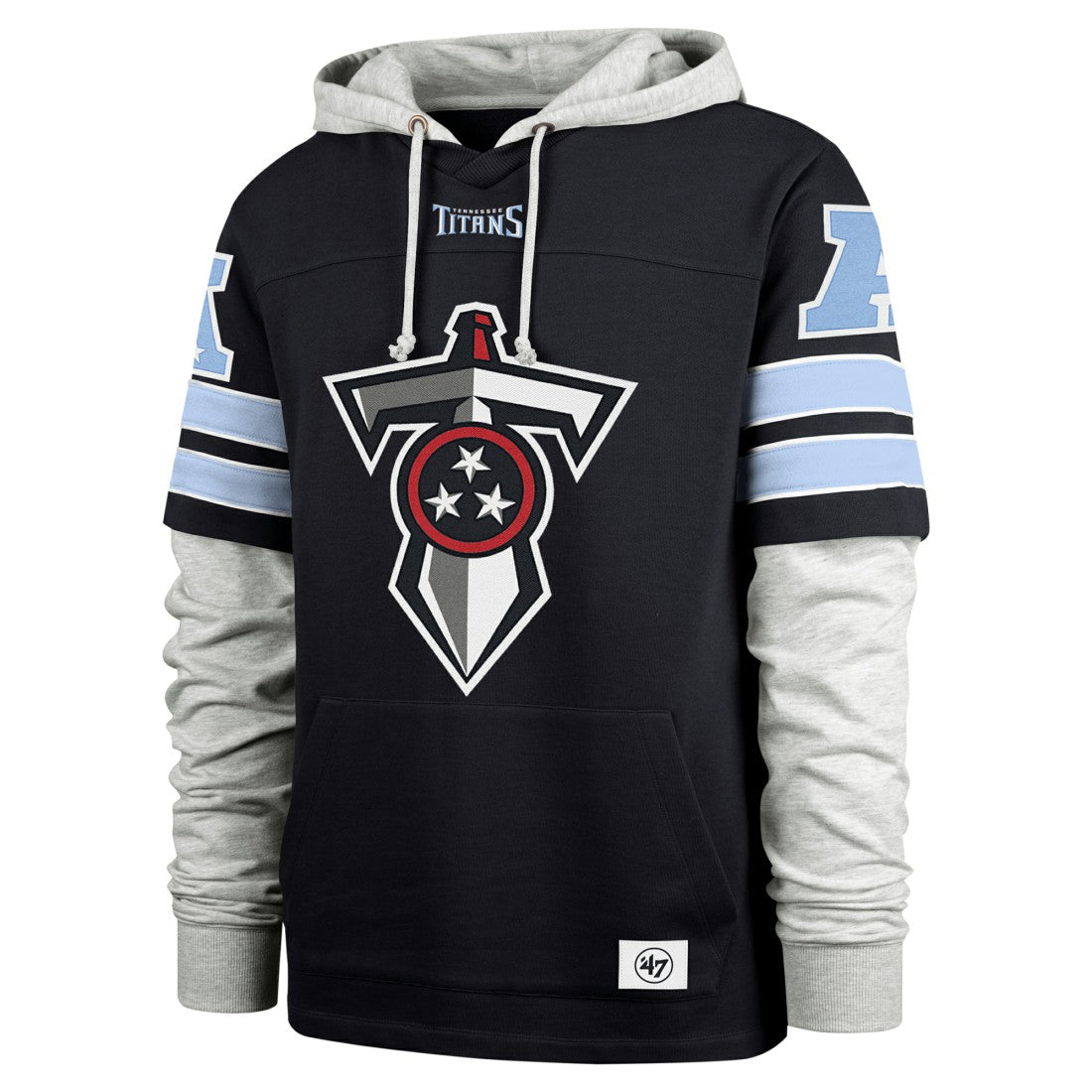 Tennessee Titans '47 Double Header Blitz Cornerback Pullover Hoodie | NFL Online