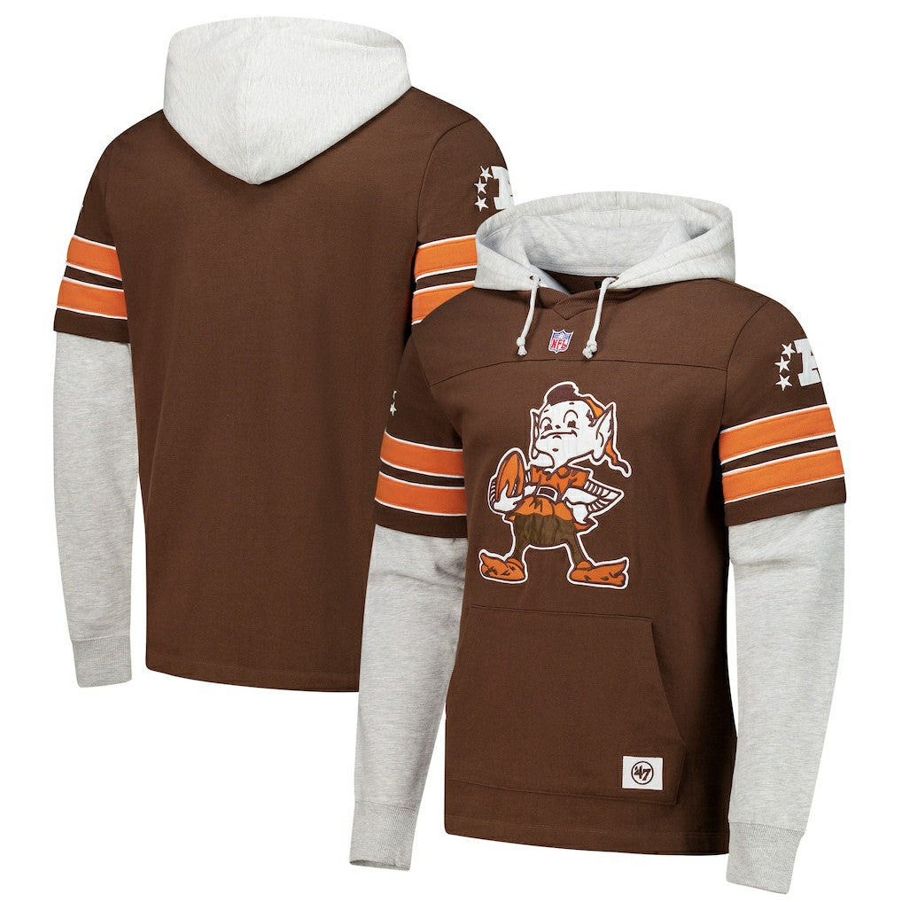Cleveland Browns '47 Throwback Double Header Blitz Cornerback Hoodie | NFL Near me