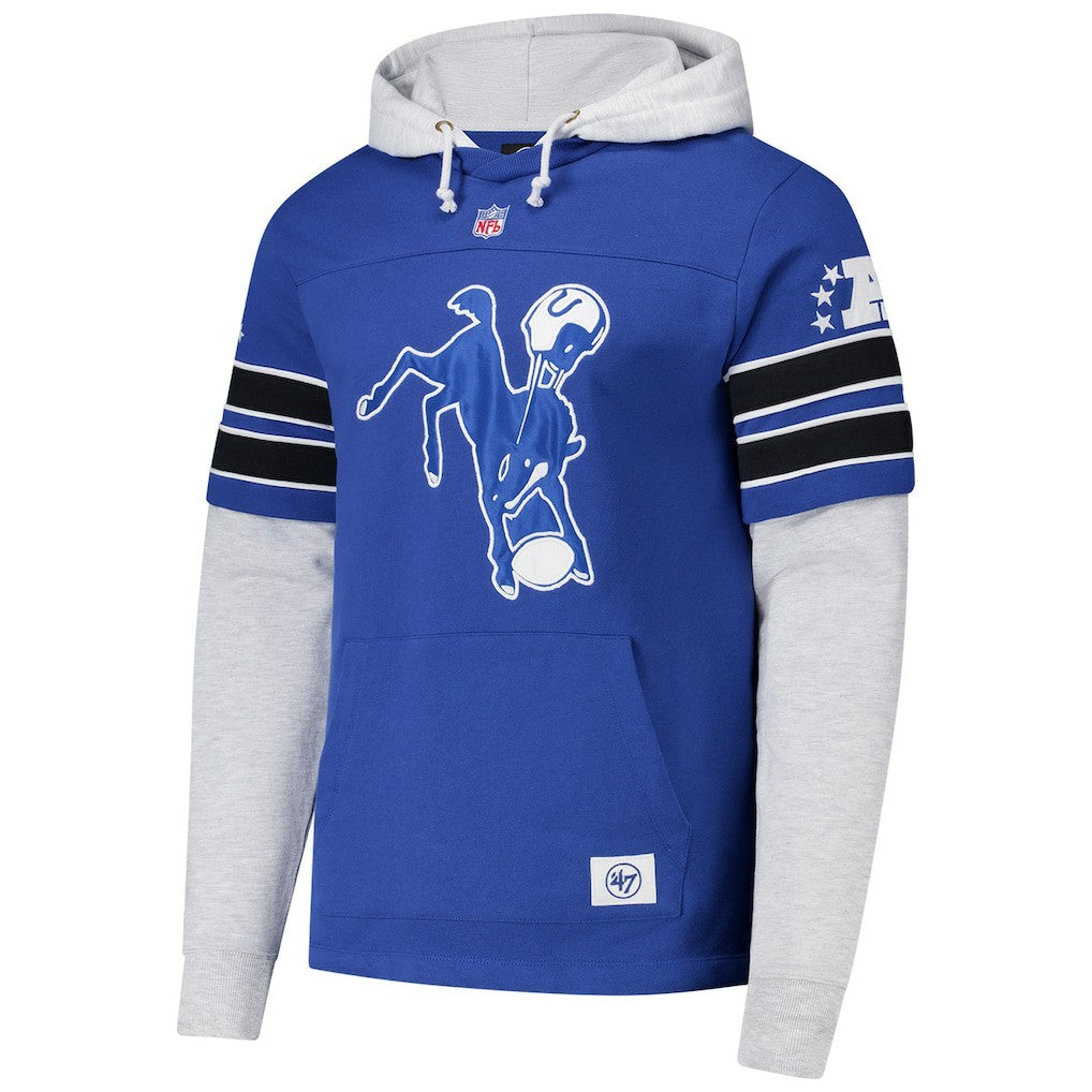Indianapolis Colts '47 Throwback Double Header Blitz Cornerback Hoodie | NFL Online
