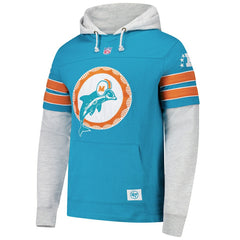 Miami Dolphins '47 Throwback Double Header Blitz Cornerback Hoodie | NFL Discount