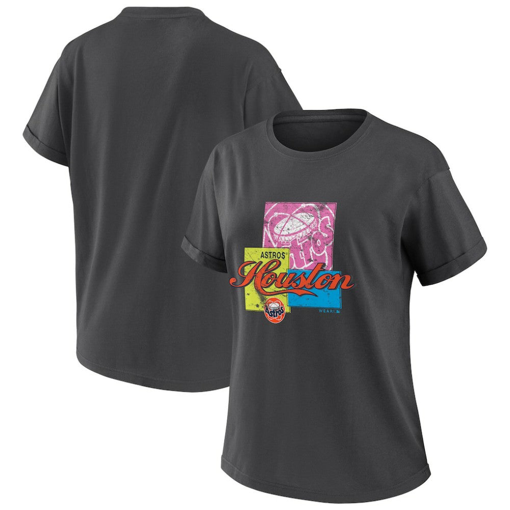 Houston Astros WEAR by Erin Andrews Women's Domestic Box Color Boyfriend T-Shirt - MLB T-shirts