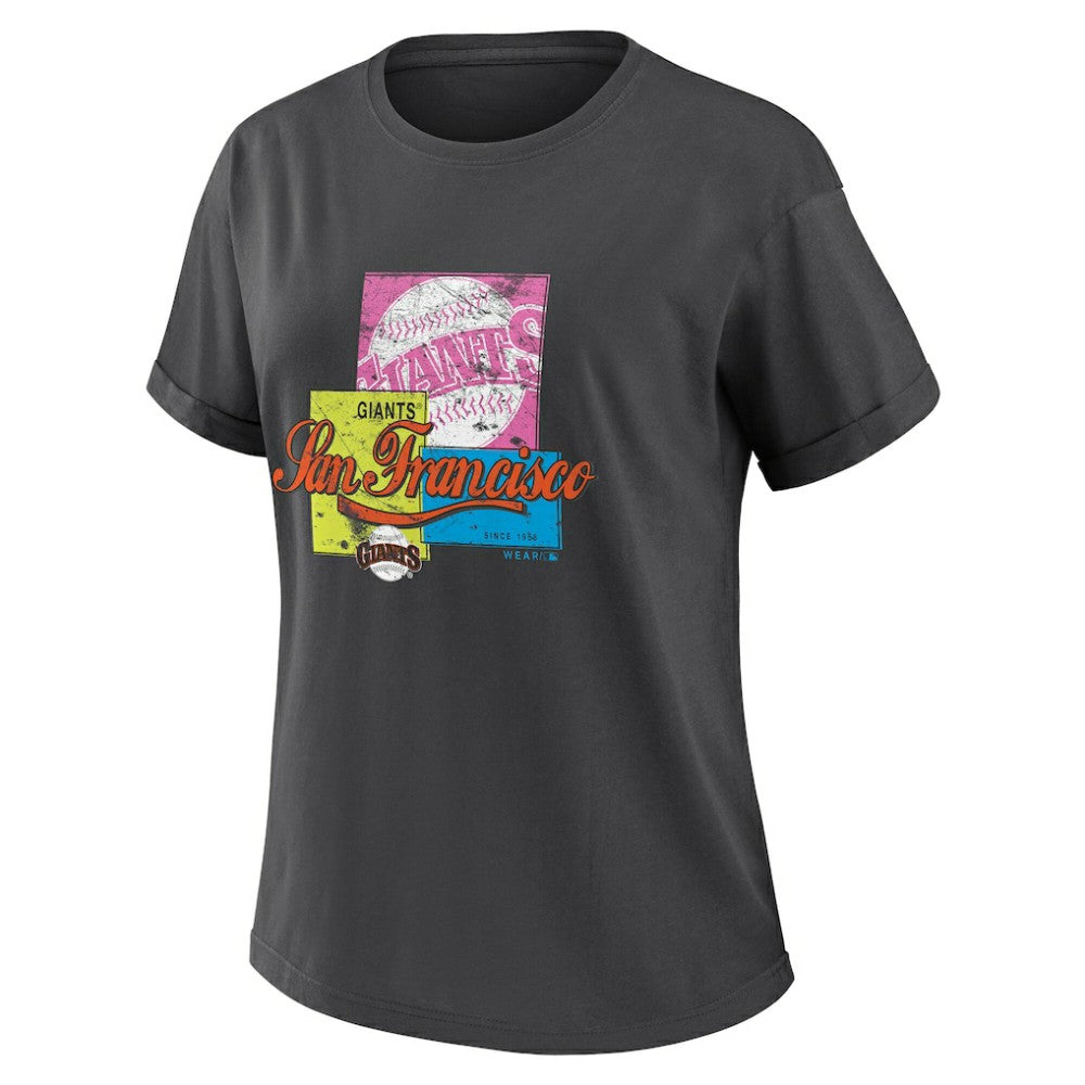 San Francisco Giants WEAR by Erin Andrews Women's Domestic Box Color Boyfriend T-Shirt - MLB T-shirts