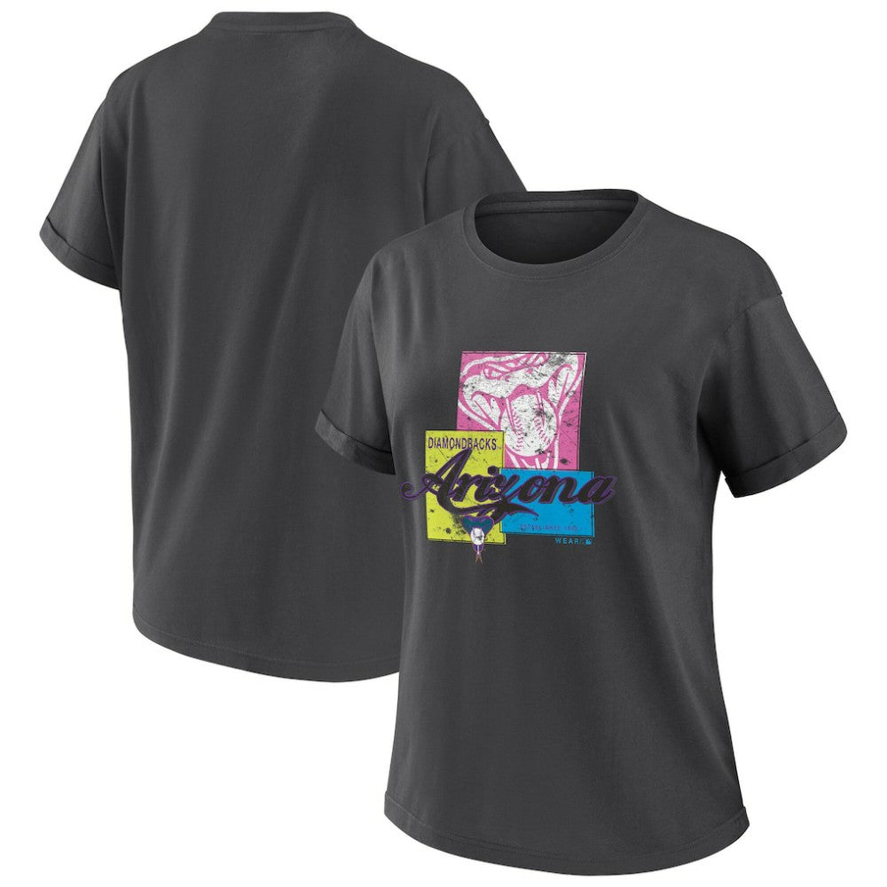 Arizona Diamondbacks WEAR by Erin Andrews Women's Domestic Box Color Boyfriend T-Shirt - MLB T-shirts