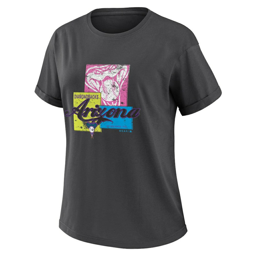 Arizona Diamondbacks WEAR by Erin Andrews Women's Domestic Box Color Boyfriend T-Shirt - MLB T-shirts