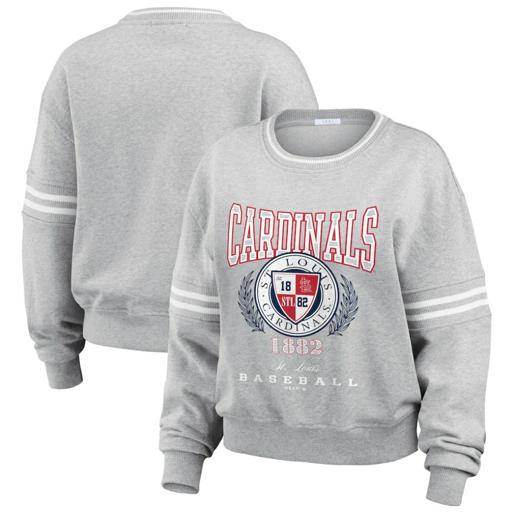 St. Louis Cardinals WEAR by Erin Andrews Women's Domestic Crest Pullover Sweatshirt - MLB Pullover