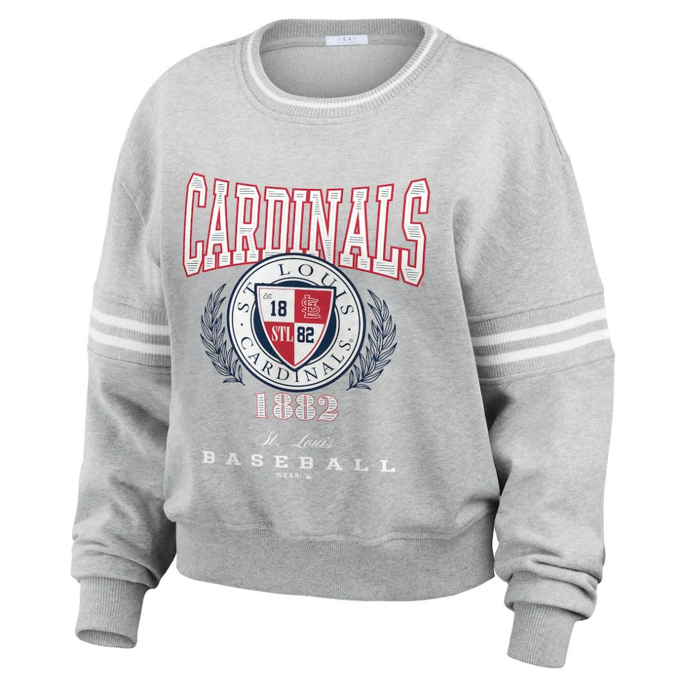 St. Louis Cardinals WEAR by Erin Andrews Women's Domestic Crest Pullover Sweatshirt - MLB Pullover