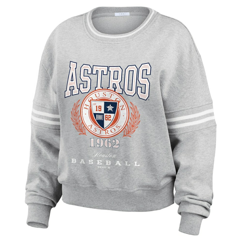 Houston Astros WEAR by Erin Andrews Women's Domestic Crest Pullover Sweatshirt - MLB Pullover