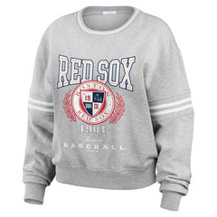 Boston Red Sox WEAR by Erin Andrews Women's Domestic Crest Pullover Sweatshirt - MLB Pullover