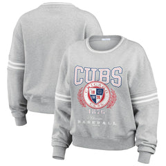 Chicago Cubs WEAR by Erin Andrews Women's Domestic Crest Pullover Sweatshirt - MLB Pullover