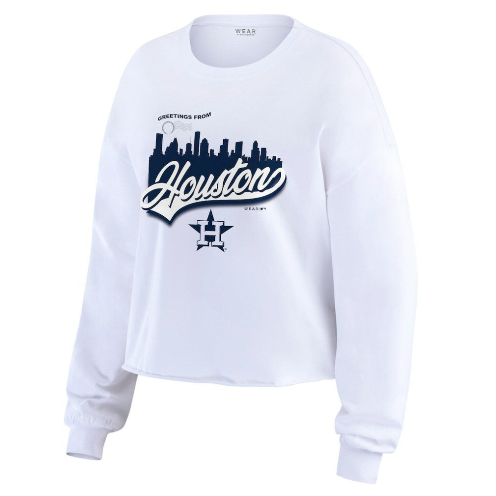 Houston Astros WEAR by Erin Andrews Women's Domestic Postcard Long Sleeve T-Shirt - MLB T-shirts