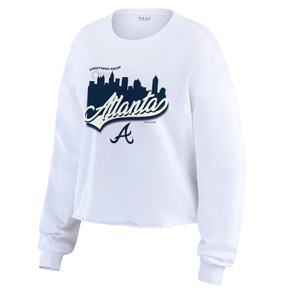 Atlanta Braves WEAR by Erin Andrews Women's Domestic Postcard Long Sleeve T-Shirt - MLB T-shirts