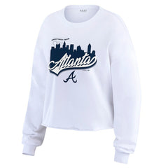 Atlanta Braves WEAR by Erin Andrews Women's Domestic Postcard Long Sleeve T-Shirt - MLB T-shirts