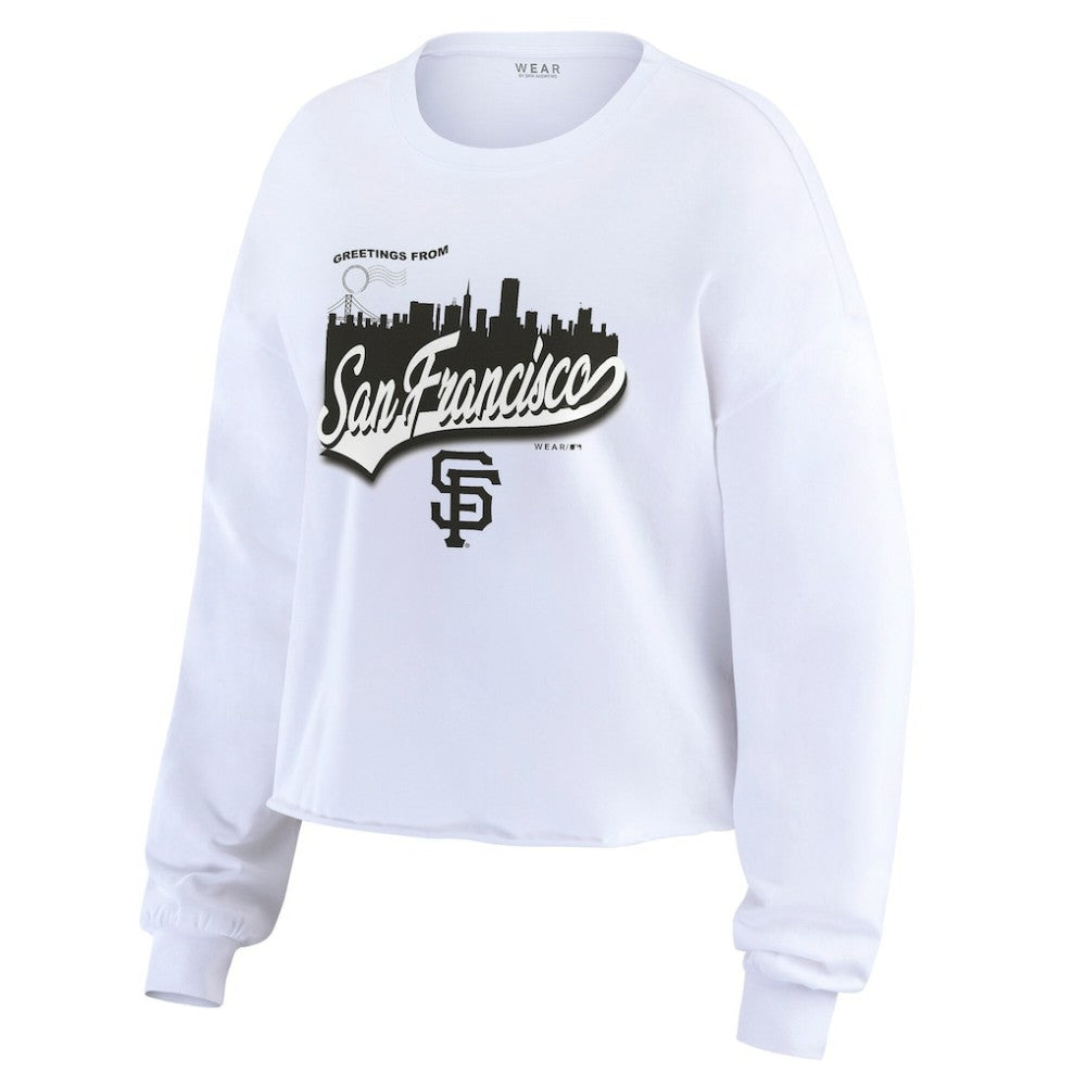 San Francisco Giants WEAR by Erin Andrews Women's Domestic Postcard Long Sleeve T-Shirt - MLB T-shirts