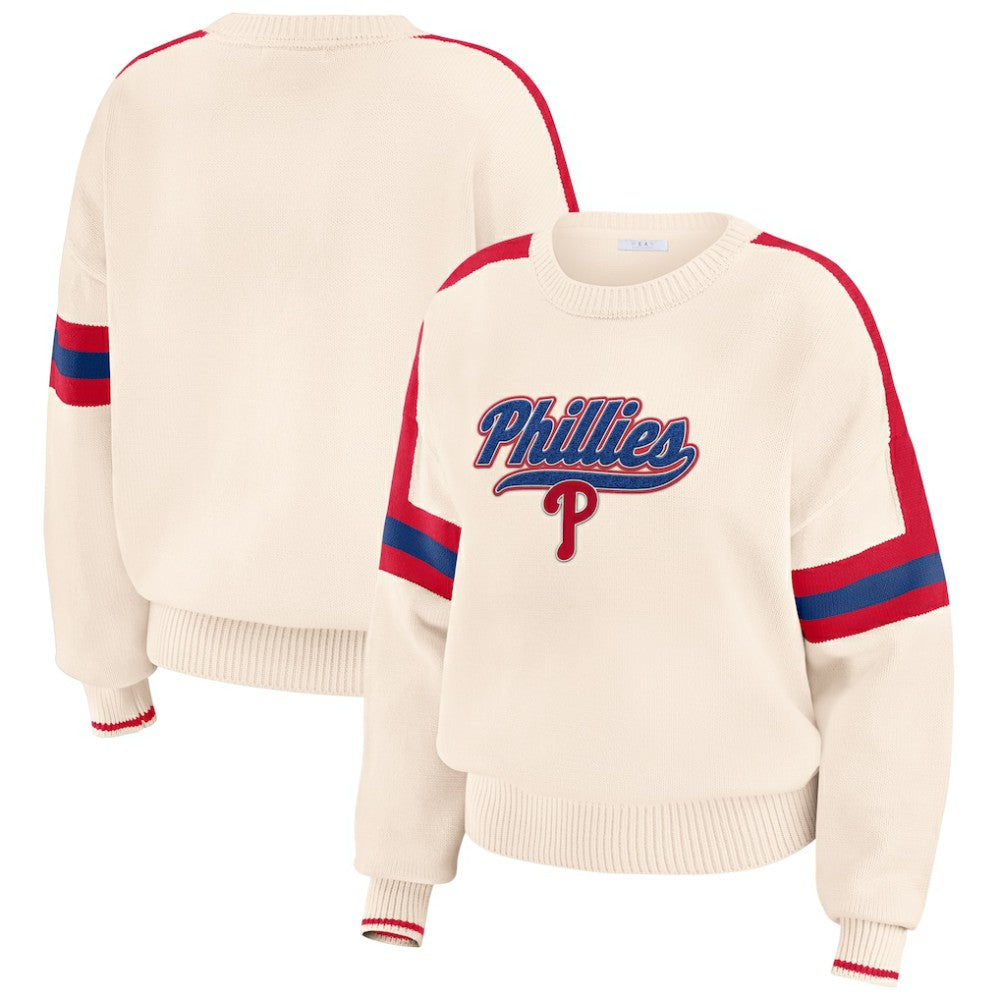 Philadelphia Phillies WEAR by Erin Andrews Women's Stripe Pullover Sweater - MLB Pullover