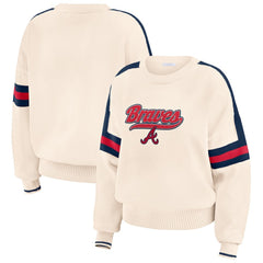Atlanta Braves WEAR by Erin Andrews Women's Stripe Pullover Sweater - MLB Pullover