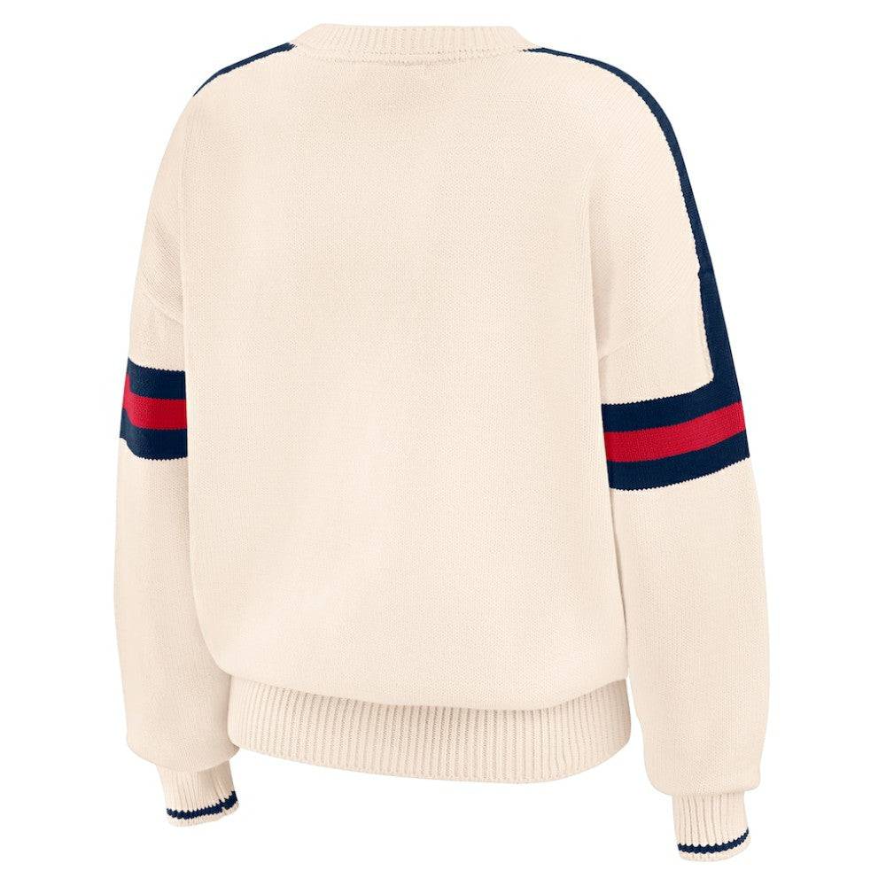 Atlanta Braves WEAR by Erin Andrews Women's Stripe Pullover Sweater - MLB Pullover