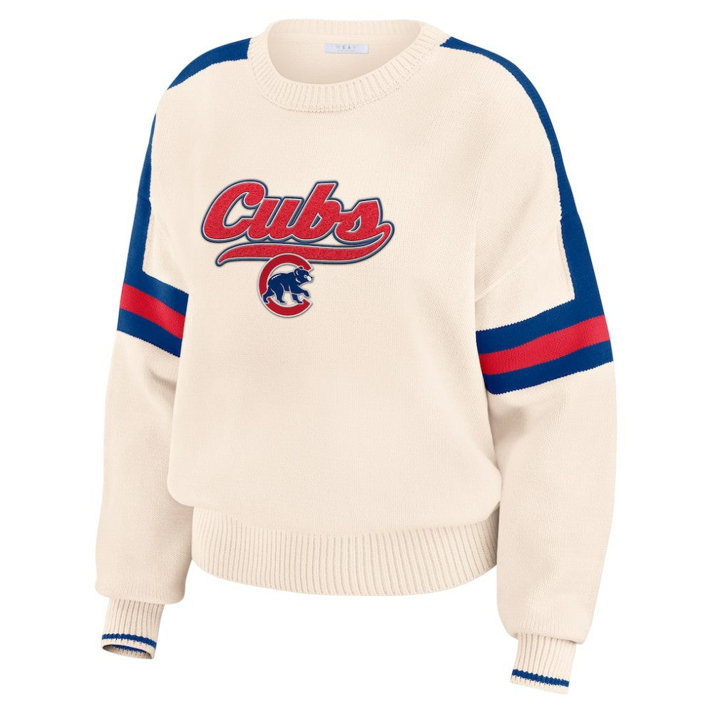 Chicago Cubs WEAR by Erin Andrews Women's Stripe Pullover Sweater - MLB Pullover