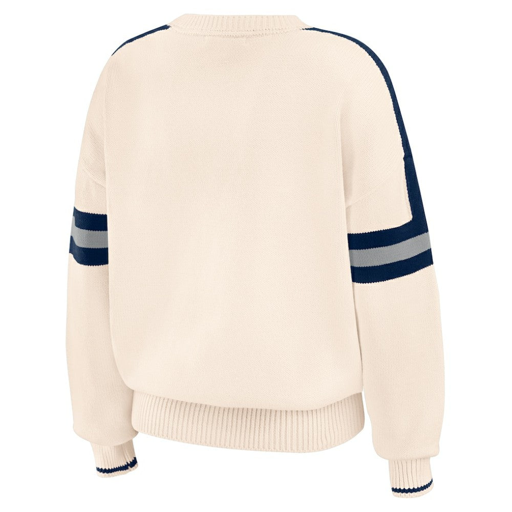 New York Yankees WEAR by Erin Andrews Women's Stripe Pullover Sweater - MLB Pullover