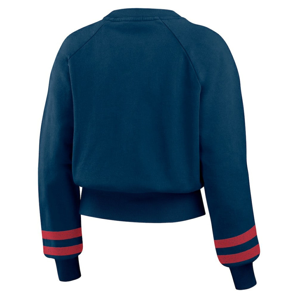 Minnesota Twins WEAR by Erin Andrews Women's Vintage Washed Cropped Pullover Sweatshirt - MLB Pullover