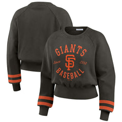 San Francisco Giants WEAR by Erin Andrews Women's Vintage Washed Cropped Pullover Sweatshirt - MLB Pullover