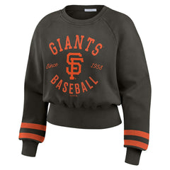 San Francisco Giants WEAR by Erin Andrews Women's Vintage Washed Cropped Pullover Sweatshirt - MLB Pullover