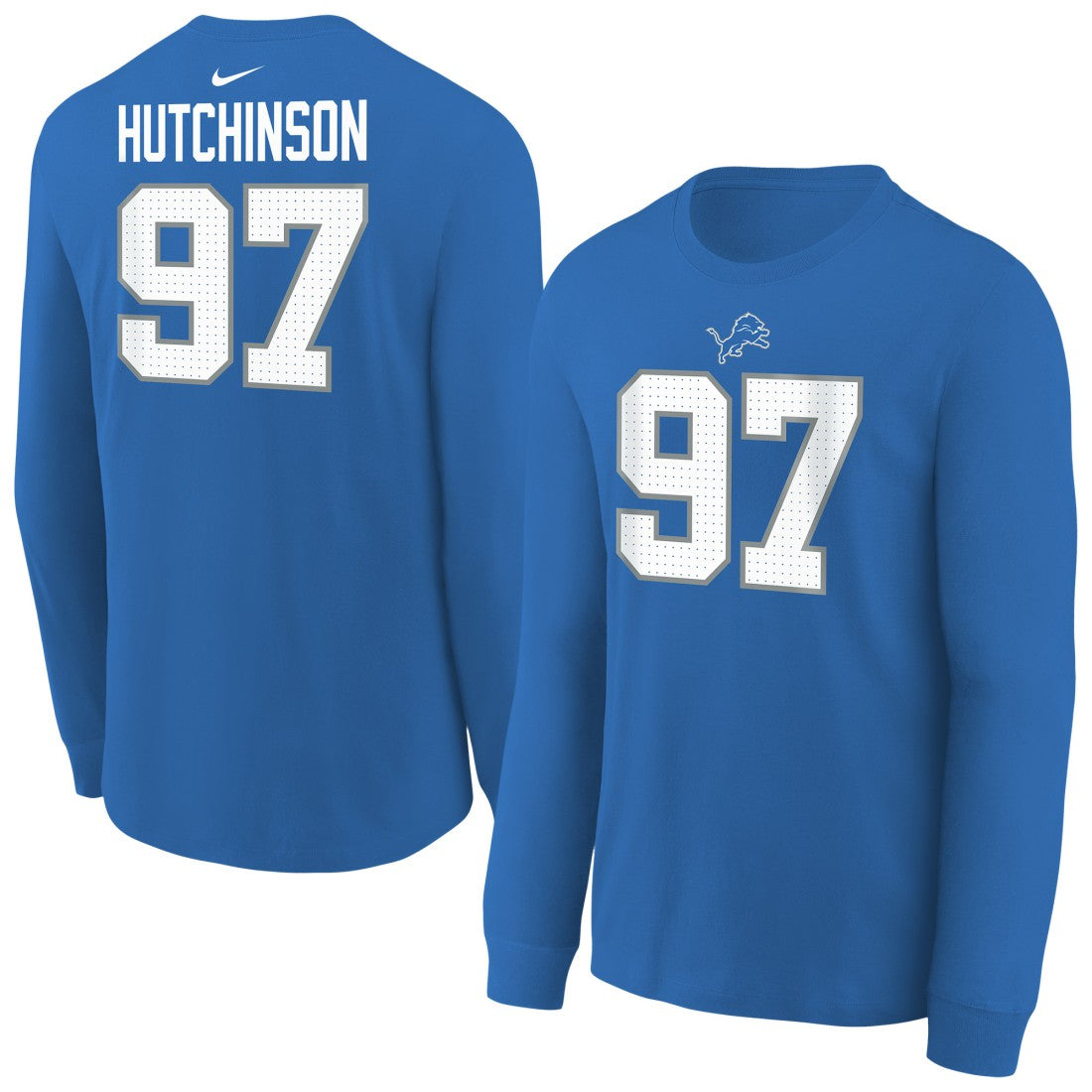 Detroit Lions Aidan Hutchinson  Youth Player Name & Number Long Sleeve T-Shirt | NFL New