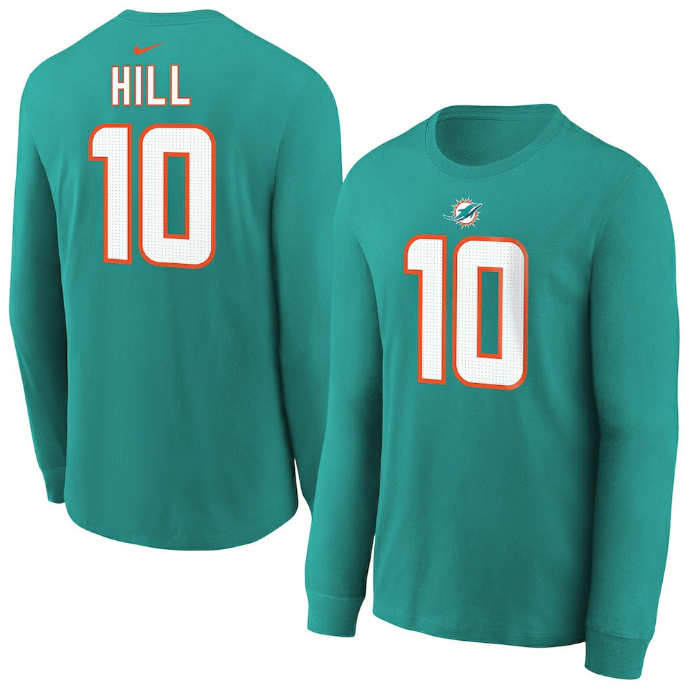 Miami Dolphins Tyreek Hill  Youth Player Name & Number Long Sleeve T-Shirt | NFL On sale