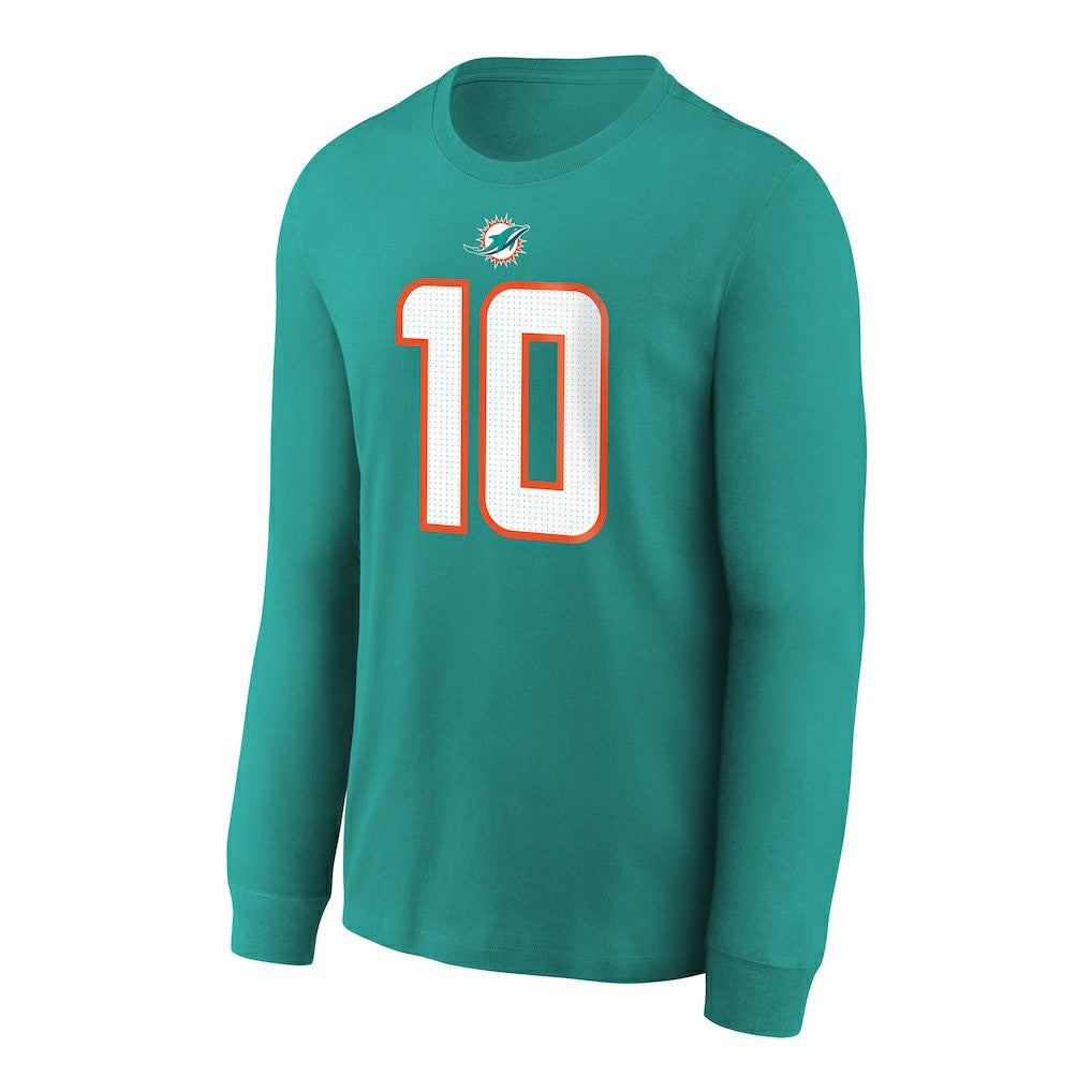 Miami Dolphins Tyreek Hill  Youth Player Name & Number Long Sleeve T-Shirt | NFL On sale