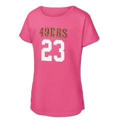 San Francisco 49ers Christian McCaffrey  Girls Youth Player Name & Number T-Shirt | NFL Sale