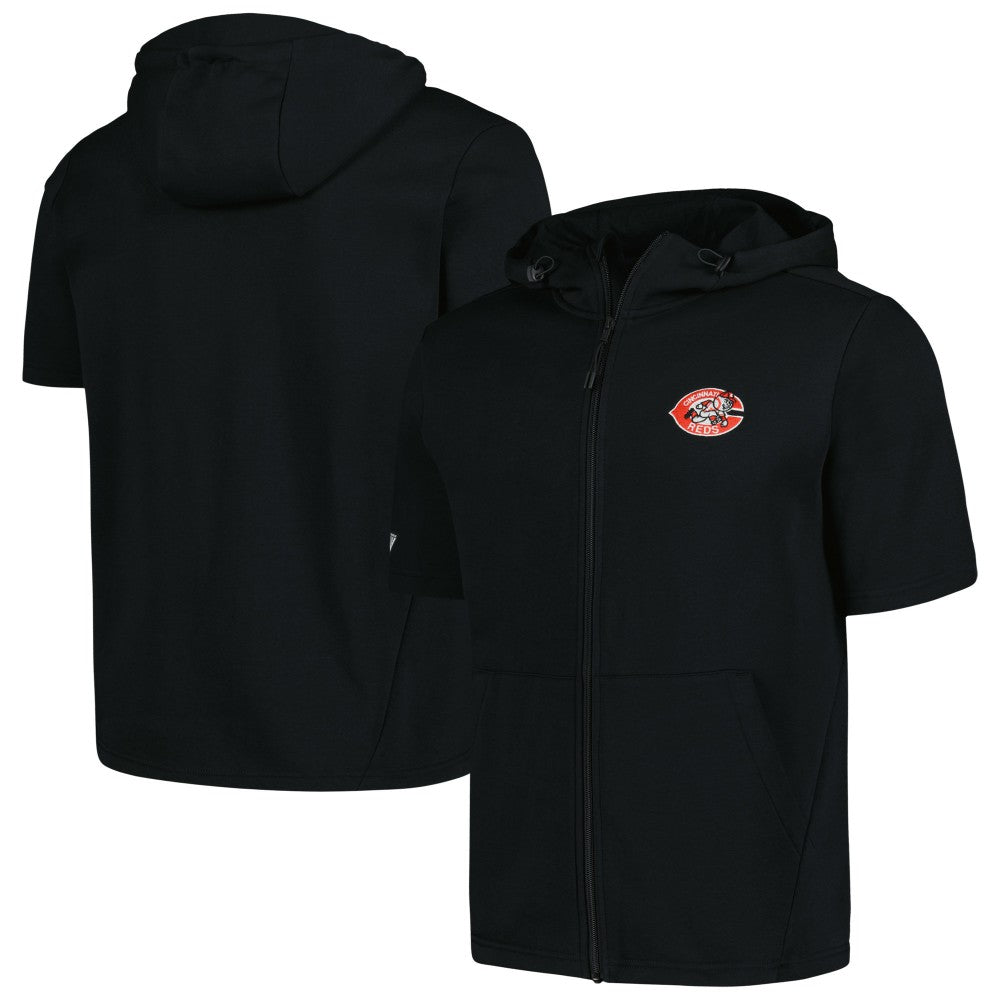 Cincinnati Reds Levelwear Recruit Short Sleeve Full-Zip Hoodie - MLB Hoodies