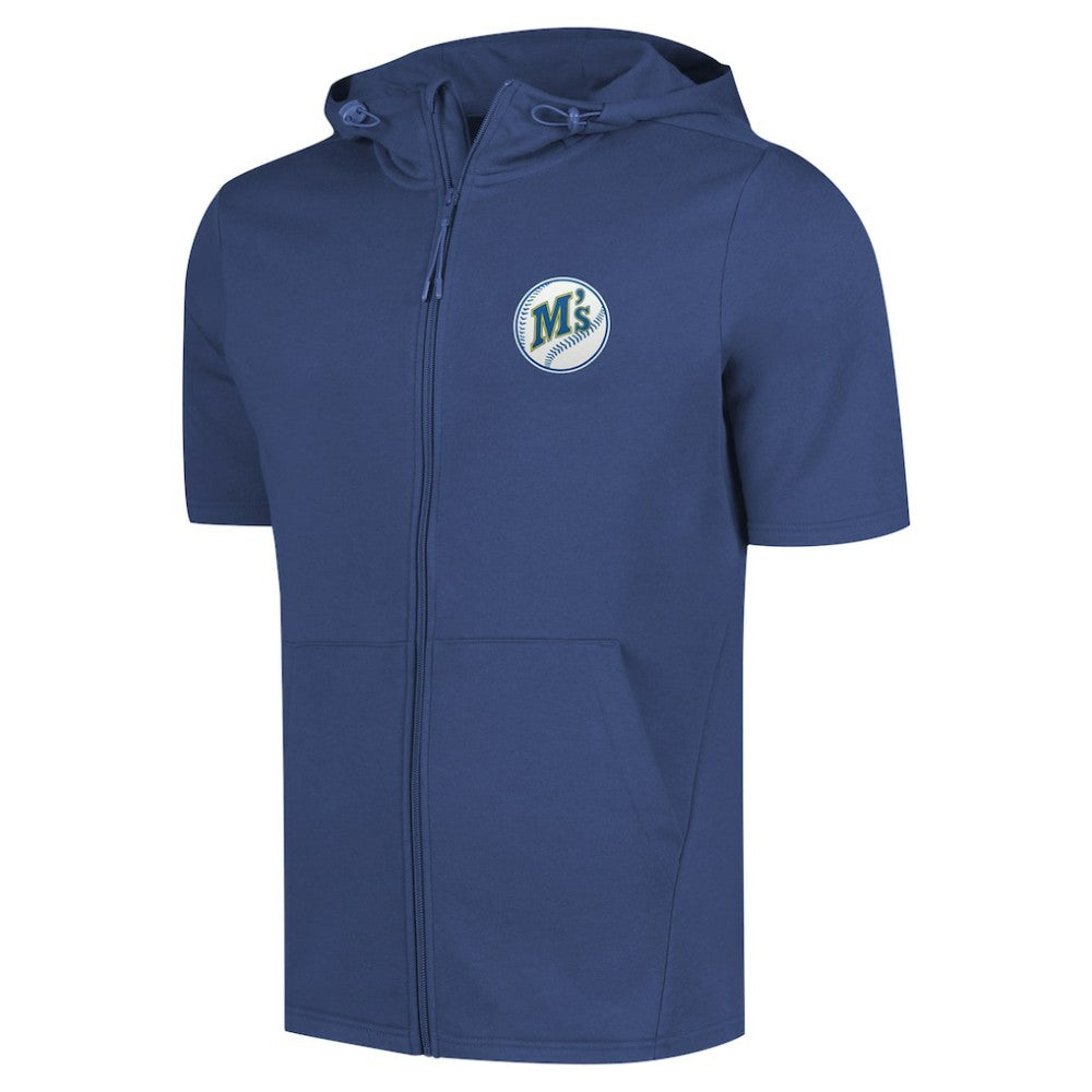 Seattle Mariners Levelwear Recruit Short Sleeve Full-Zip Hoodie - MLB Hoodies