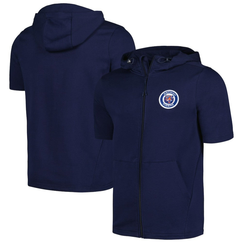 Detroit Tigers Levelwear Recruit Short Sleeve Full-Zip Hoodie - MLB Hoodies
