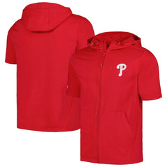 Philadelphia Phillies Levelwear Recruit Short Sleeve Full-Zip Hoodie - MLB Hoodies