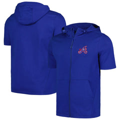 Atlanta Braves Levelwear Recruit Short Sleeve Full-Zip Hoodie - MLB Hoodies
