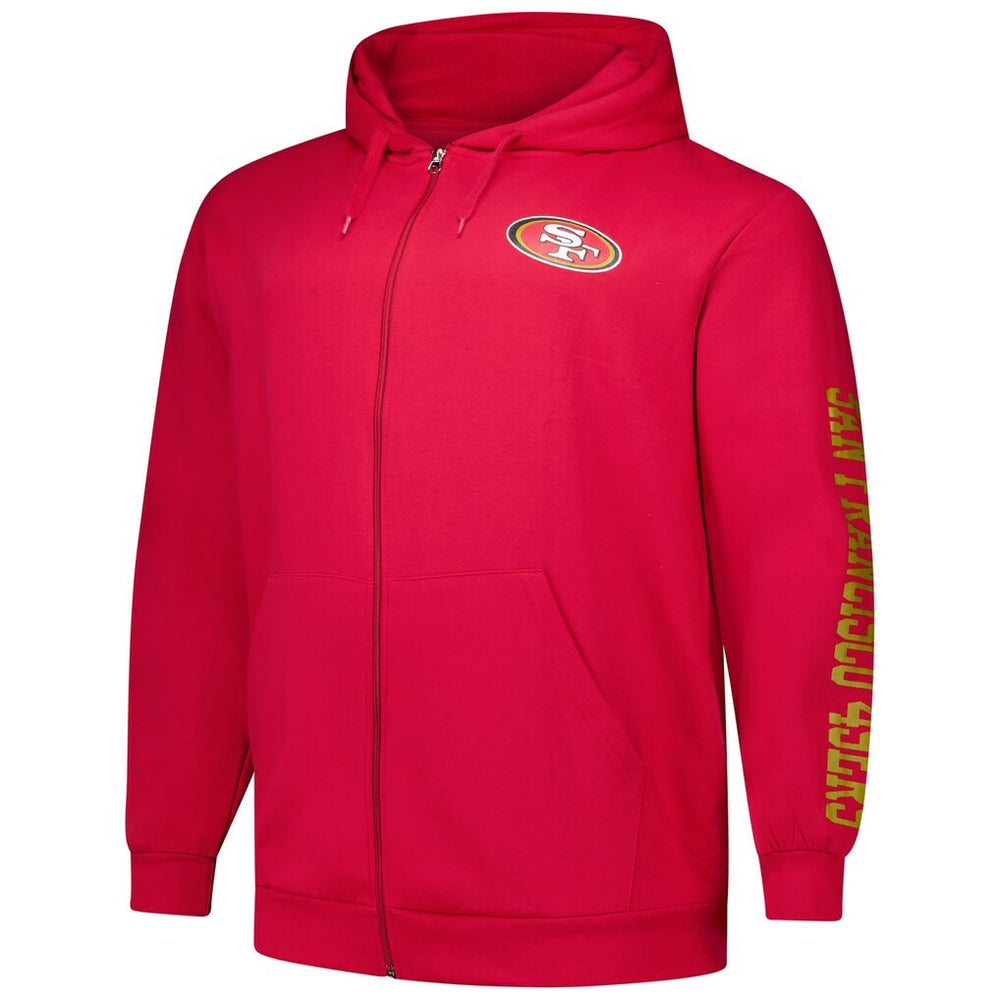 San Francisco 49ers Big & Tall Sleeve Hit Full-Zip Hoodie | NFL Sale