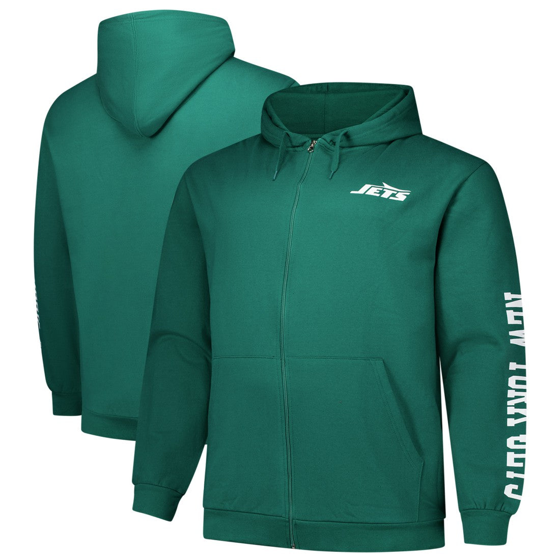 New York Jets Big & Tall Sleeve Hit Full-Zip Hoodie | NFL Hot