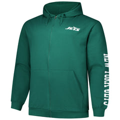 New York Jets Big & Tall Sleeve Hit Full-Zip Hoodie | NFL Hot