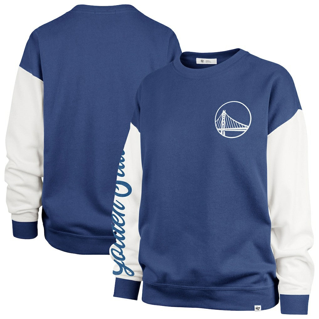 Royal Golden State Warriors '47 Women's Plus Size Oversized Rise Andie Pullover Sweatshirt sale | NBA