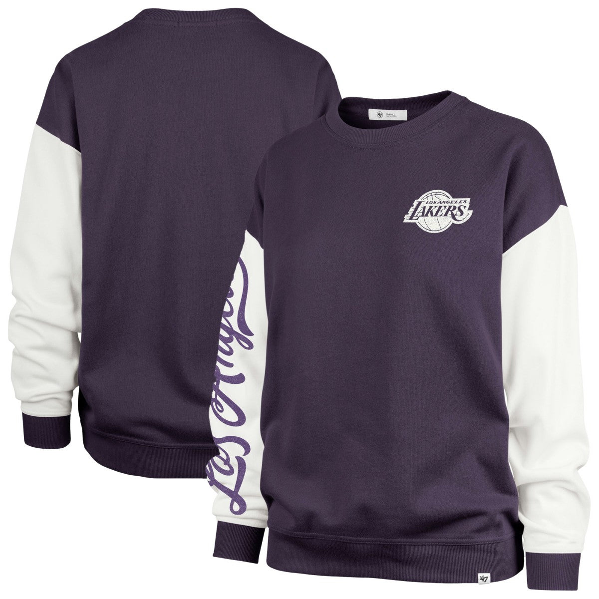 Purple Los Angeles Lakers '47 Women's Plus Size Oversized Rise Andie Pullover Sweatshirt | NBA