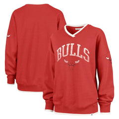 Red Chicago Bulls '47 Women's Rise Wax Pack Daze '80s Oversize Pullover Sweatshirt | NBA