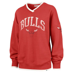 Red Chicago Bulls '47 Women's Rise Wax Pack Daze '80s Oversize Pullover Sweatshirt | NBA