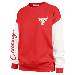 Red Chicago Bulls '47 Women's Rise Andie Oversized Pullover Sweatshirt | NBA