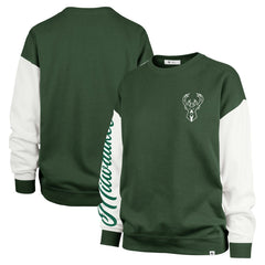 Hunter Green Milwaukee Bucks '47 Women's Rise Andie Oversized Pullover Sweatshirt | NBA