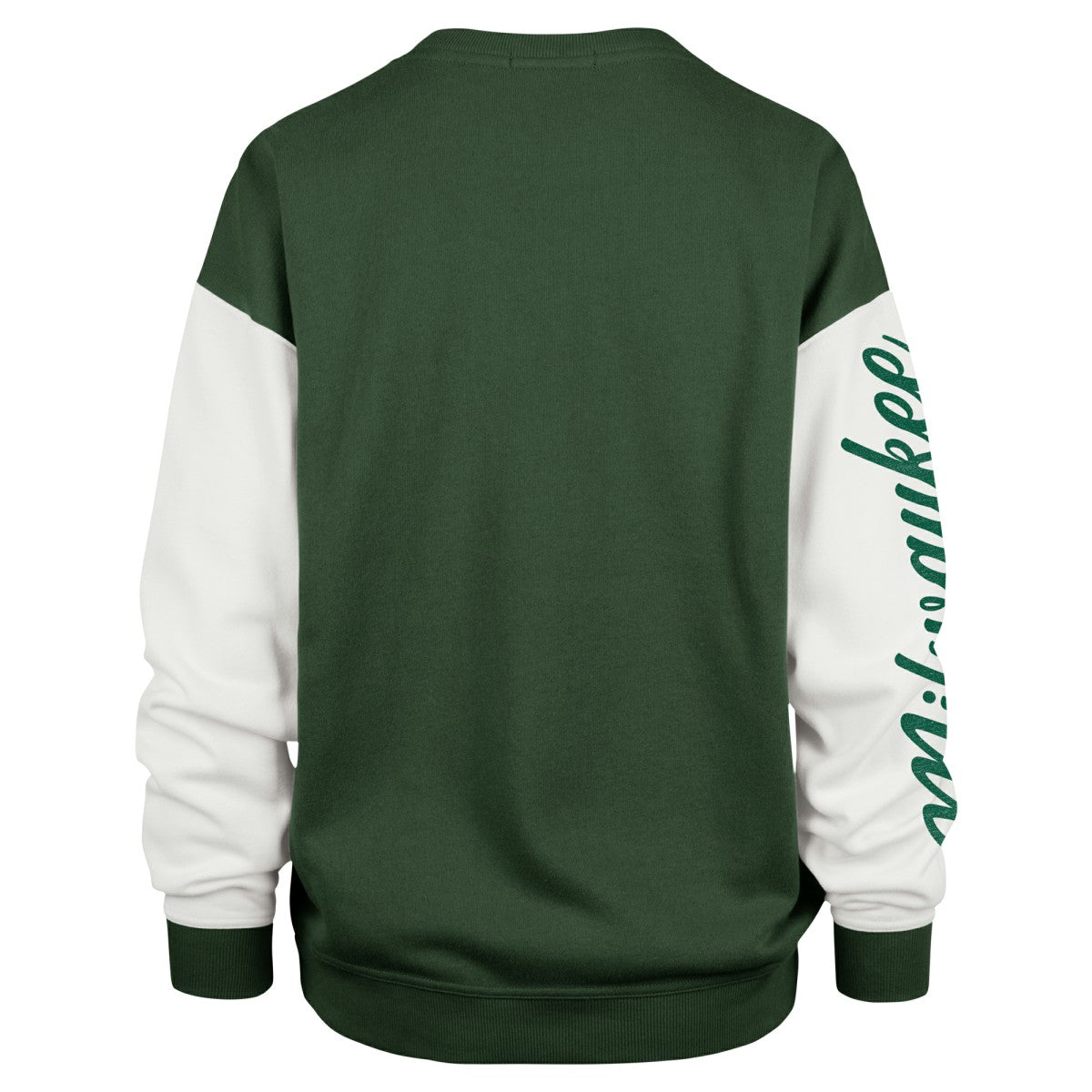 Hunter Green Milwaukee Bucks '47 Women's Rise Andie Oversized Pullover Sweatshirt | NBA