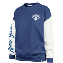 Blue New York Knicks '47 Women's Rise Andie Oversized Pullover Sweatshirt | NBA